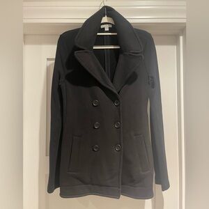 James Perse Black Double-Breasted Pea Coat